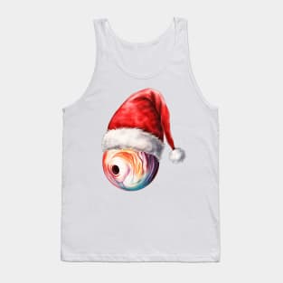 Christmas Bowling Ball  in Santa Hat Tank Top